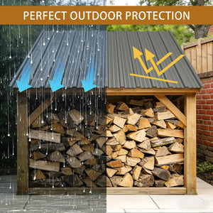 English Elm 20 Pcs Galvanized Steel Corrugated Roofing Panels Waterproof Shed Garage Outdoor W3213P431188