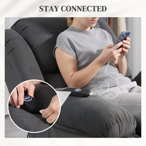 English Elm Massage Power Lift Recliner with Velvet Fabric Heat Lumbar and Eight Vibration Points T3971P405219