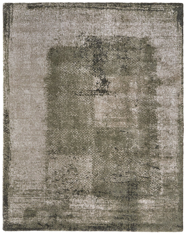 Feizy Rugs Skyview Abstract Plush Polypropylene Area Rug - Modern Distressed Design For Home Elegance & Style Green,Tan Polypropylene Skv39qcfgrn000f10