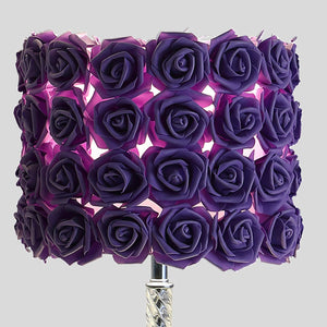 English Elm 18.25" Lavender Roses in Bloom Table Lamp - Twisted Clear Acrylic Stem, Chrome Base, Drum Shade Elegance B072116325