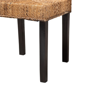 English Elm Modern Seagrass Woven Acacia Wood Dining Chair Set Bohemian Organic Style B2750P467655