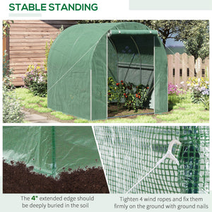 English Elm Outsunny Walk-in Tunnel Greenhouse Steel Frame Pe Cover Uv Protection Season Extender W2225P229101