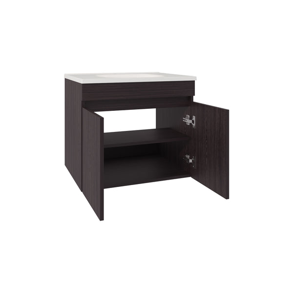 English Elm Colville Floating Wall Mount Vanity Cabinet Matte Finish Modern Bathroom Storage Black B092P439907