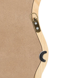 English Elm Solid Wood Wavy Square Mirror – 36" Modern Wall Decor For Bedrooms, Bathrooms, And Living Rooms W1445P189618-GIGA