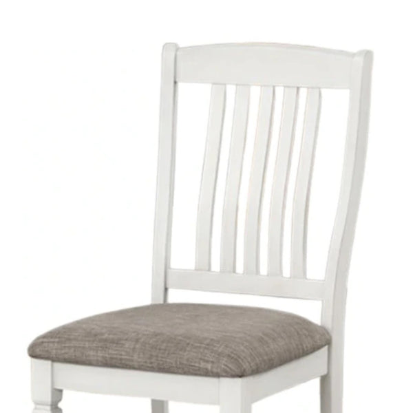 English Elm Mipo Counter Height Dining Chairs Two-tone Grid Back with White Upholstered Seats Set B056P417058