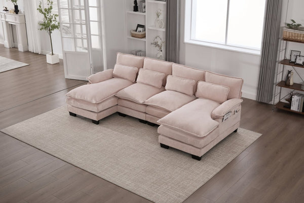 English Elm United We Win U-Shaped Modular Cloud Couch, 110" Chenille Sectional With Memory Foam & Storage W1568S00236-GIGA