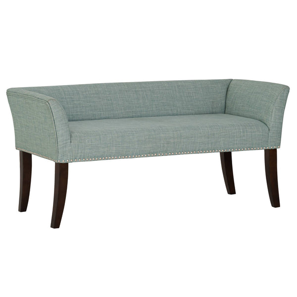 English Elm Welburn Upholstered Bench with Solid Wood Frame and Foam Seat, Stylish Mid-Century Design, Durable Upholstery Teal 50.25 L x 21 W x 12.75 H B035P341161