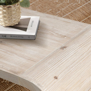 English Elm Farmhouse Art Deco Coffee Table Curved Apron Wood Distressed Antique Living Room W1445P331901