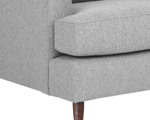 Sunpan Laurel Sofa - Sustainable Mid-Century Modern Design with Recycled Fabric and Walnut Wood Legs Liv Dove