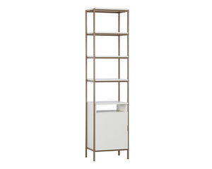 Sunpan Ambrose Modular Bookcase - Modern Oak Design with Elegant Iron Frame, Perfect for Any Space Small - 20.5W x 16.5D x 82.75H