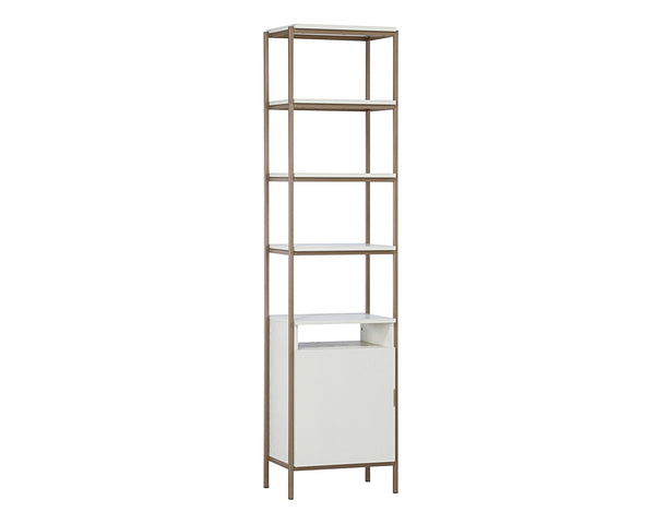 Sunpan Ambrose Modular Bookcase - Modern Oak Design with Elegant Iron Frame, Perfect for Any Space Small - 20.5W x 16.5D x 82.75H