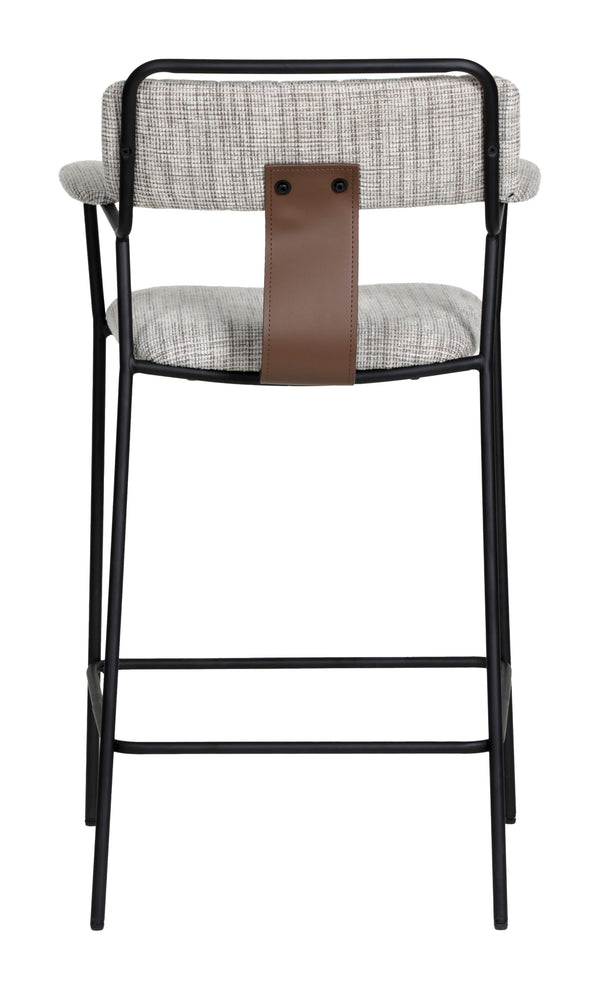 Zuo Modern Couva Counter Stool Set Of 2 - Modern Gray Tweed Design With Stylish Arms For Home & Bar Use Gray 100% Polyester,100% Polyurethane,Steel,Plywood 110936-zuo-modern