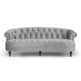 English Elm La Rosa Victorian Chesterfield Tufted Sofa, Opal Grey Velvet