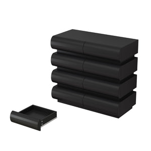 English Elm 8 Modern 8-Drawer Dresser for Bedroom with Handle-Free Design, Spacious Chest for Organized Living Black W757P235733