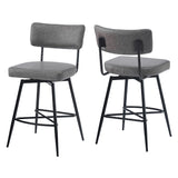 Christopher Knight Home® - Noble House - - 26''Retro Swivel Counter Stools Set Of 2,Grey Counter Stools With Iron Frame,Pu Sponge Cushion,Footrest,Suitable For Kitchen/Bedroom/Dining Room.