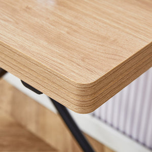 English Elm Table and Chair Set Adjustable Height Mdf Wood Grain Top with Four Pu Seats W1151S03991
