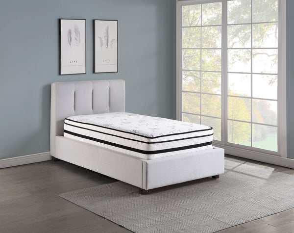 English Elm 12-inch Vela Promo Hybrid Queen Mattress with Breathable Quilted Cover, Green Tea Freshness, Plush Support White 16.5 L x 16.5 W x 43 H B011P213356