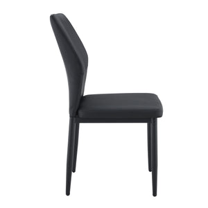 English Elm Set of 3 Ergonomic Pu Leather Dining Chairs with Metal Frame and Foam Cushion W1151P442911