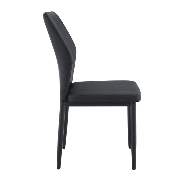 English Elm Set of 3 Ergonomic Pu Leather Dining Chairs with Metal Frame and Foam Cushion W1151P442911
