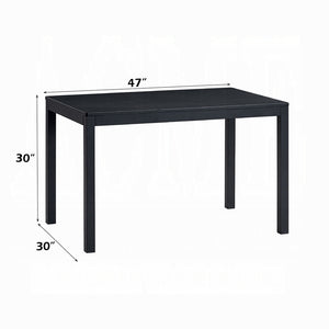 English Elm Modern Black Finish Dining Table 47"W x 30"D x 30"H — Sleek Wooden 1pc Minimalist Sturdy Design for Everyday Elegance B2741P325729
