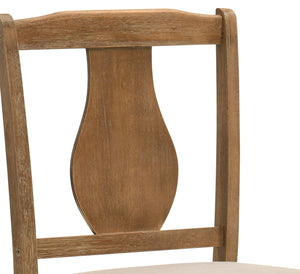 English Elm Kayee Weathered Oak 5PC Dining Set with Padded Cushions, Oak Veneer Table, Durable Composite Wood Finish B2726P276739