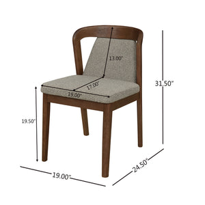 English Elm Christopher Knight Home® - Upholstered Backrest Armless Dining Chairs - Sleek Mid-Century Fabric Seats on Durable Oak Frame, 300lb Capacity Light Brown,Walnut N771P346002W