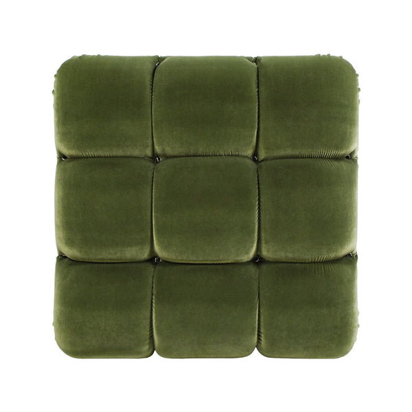 English Elm Jennifer Taylor Home - Marcel 36" Bubble Modular Cocktail Ottoman with Bouclé Upholstery, Low 15" Seat, Luxe Foam Support Olive Green B2719P238415