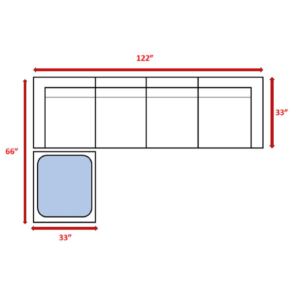 English Elm 122'' Handwoven HDPE Wicker Patio Sectional with Ottoman, Plush Water-Resistant Cushions, No Assembly Needed B120S00135