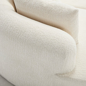 English Elm 109 Cloud Sectional Couch with L-Shape Chaise, Chenille Modular Sofa Bed, Memory Foam Comfort and Easy Setup White W1249S00003