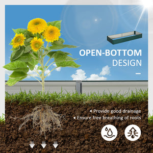 English Elm Outsunny Galvanized Steel Raised Garden Bed for Vegetables Herbs and Outdoor Planting W2225P175537