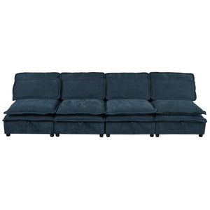 English Elm Double-Layer Cushion Modular Sofa, Freely Combinable, 4-Seater With Storage Function, Includes 4 Soft Cushions, Perfect For Living Rooms, Offices, and Apartments