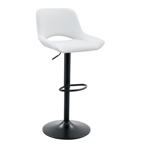 English Elm Set of 2 Pu Leather Barstools with Gold Footrest Curved Back for Kitchen Island White+Black W1151P383774