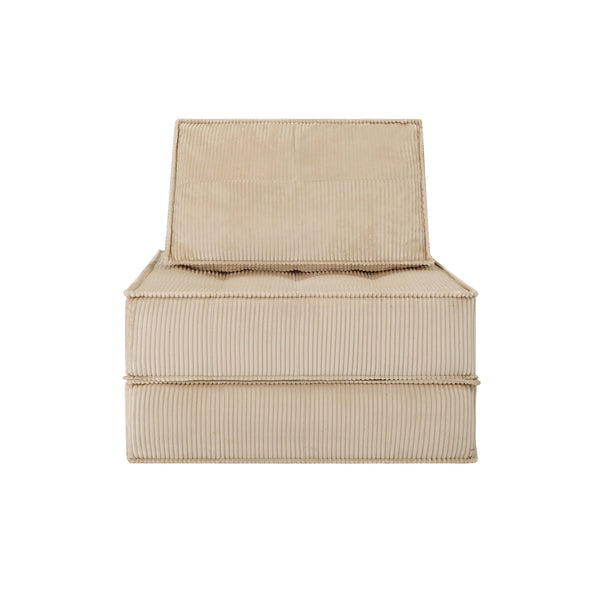English Elm 33.4 Inch Modular Corduroy Lounge Chair with Spring Cushions for Compact Living Spaces Camel W3975P455223