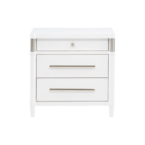 English Elm 3-drawer Nightstand Rubberwood Build Felt Lined Top Dovetail Joints Bedside White B016P460570