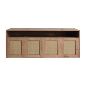 English Elm 48" Imitative Oak Wall Mounted Bathroom Vanity Cabinet, 4 Soft-Close Doors, Water-Resist Finish W999P342104