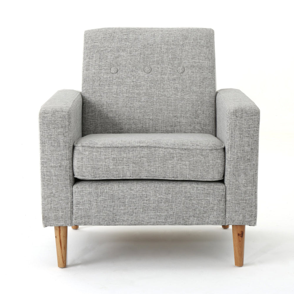 English Elm Christopher Knight Home® - Sawyer Light Grey Mid-Century Modern Fabric Club Chair - 100% Polyester, Rubberwood Legs, Cozy Comfort 61237.00LGTW