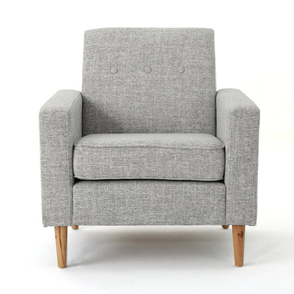 English Elm Christopher Knight Home® - Sawyer Light Grey Mid-Century Modern Fabric Club Chair - 100% Polyester, Rubberwood Legs, Cozy Comfort 61237.00LGTW