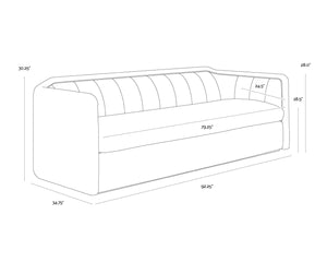 Sunpan BIRRIT Sofa - Contemporary Alaska Hedgehog Brown Couch with Durable Performance Fabric & Tufted Detail 110707
