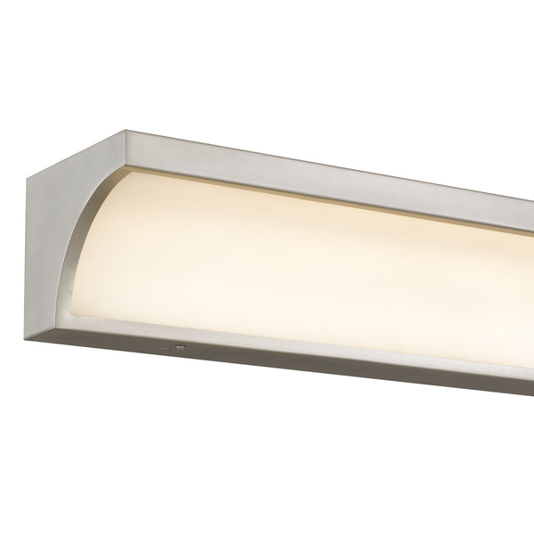 English Elm 24-inches Brushed Nickel Led Vanity Bar with Silk Glass Diffuser for Bath Mirrors B370P444044