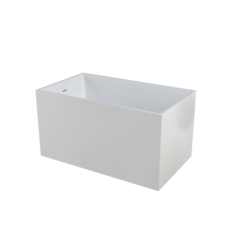 English Elm 47"×28" Freestanding Acrylic Soaking Tub Glossy White Ergonomic Spa Bathing Experience T3785P380648