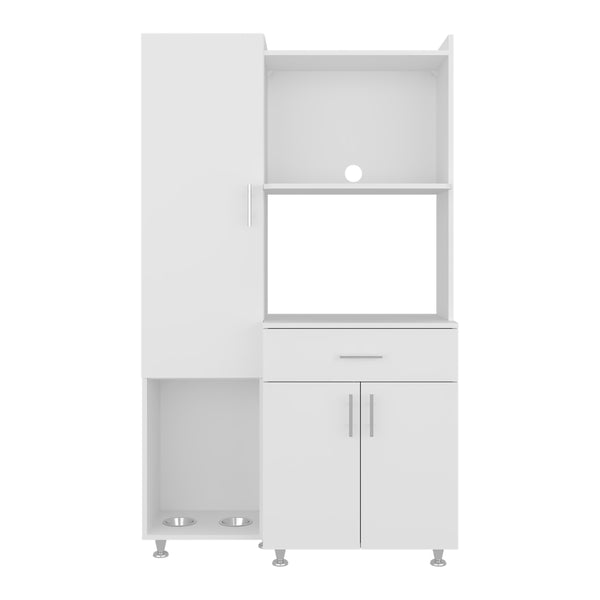 English Elm Cope Melamine Kitchen Pantry Cabinet with Two Doors and Drawer for Compact Storage B128P485389