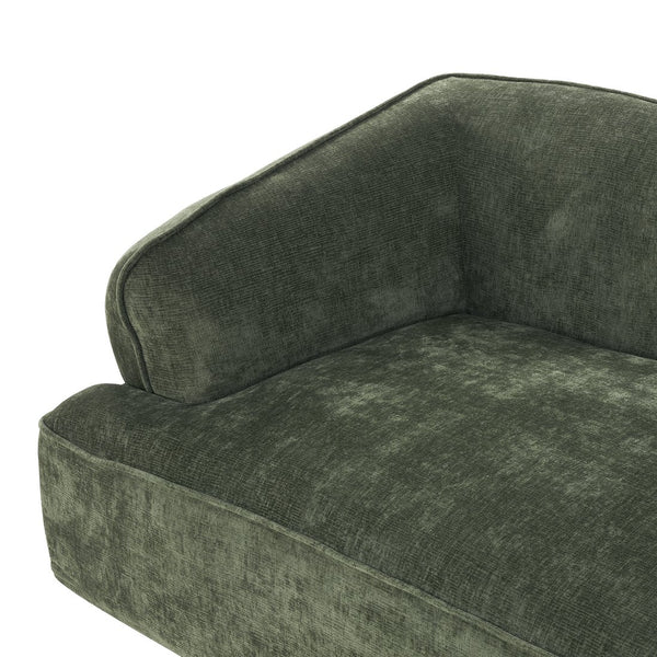 English Elm 122" L-shaped Sectional with Deep Chaise High Density Foam Low Profile Living Room Sofa Green N767P371309G