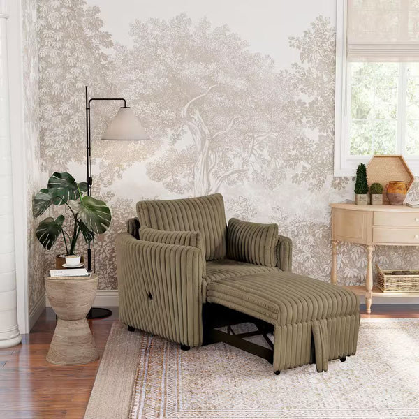 English Elm Contemporary Mezzanotte Italian Leather Armchair with Track Arms, Welted Box Cushions & Metal Legs Brown 21 L x 11 W x 23 H B2741S00668