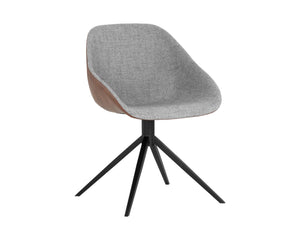 Sunpan Mccoy Swivel Dining Chair - Masculine Charm with Unique Two-Toned Design for Modern Spaces November Grey / Cinnamon Brown