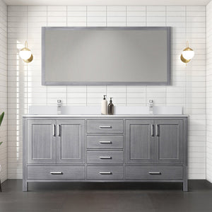 English Elm Distressed Grey Double Bath Vanity 72" W With Cultured Marble Top & Ample Storage For Elegance B2731P259110