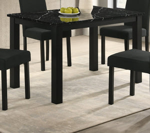 English Elm 1pc Sleek Faux Marble Rectangular Dining Table 47.2" x 29.5" x 30.1"H Modern Minimalist Finish B011P376980