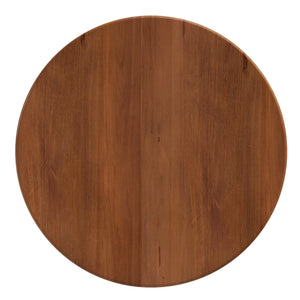 English Elm Round Fluted Pine Wood Coffee Table with Hidden Sliding Door Storage for Living Room Walnut N735P369879D