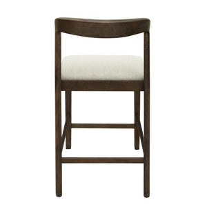 English Elm Christopher Knight Home® - Solid Rubber Wood Counter Stools Set Of 2 - Walnut Finish With Beige Upholstery For Modern Comfort N771P292086T