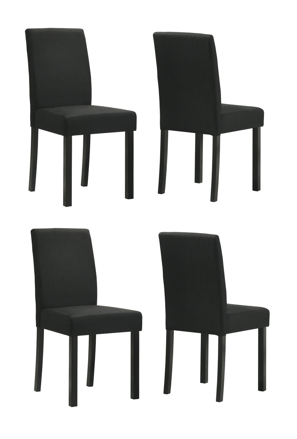 English Elm 4pc Parson Style Dining Chairs Set with Padded Textured Upholstery and Sleek Sturdy Frame for Modern Homes Black,Charcoal Black 23.07 L x 20.16 W x 39.21 H B011P376933