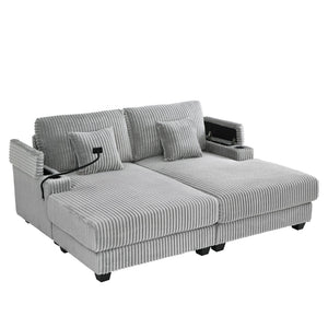 English Elm Swivel Barrel Accent Chair Chenille Tufted Round Club Seat for Living Room Lounge Grey N719S002270E